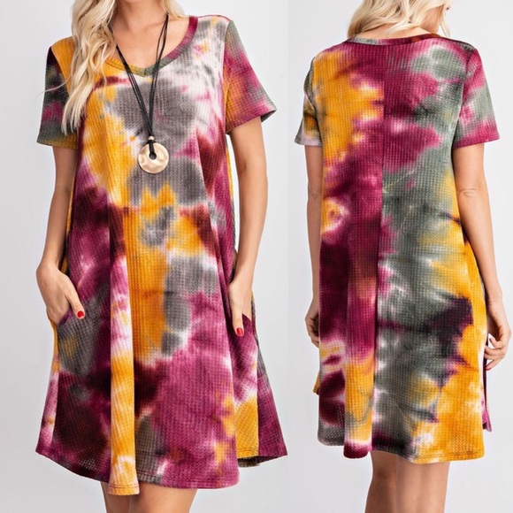 LAST 1 NWT Boutique Dress Boho Tie Dye S - 3XL - Picture 3 of 7